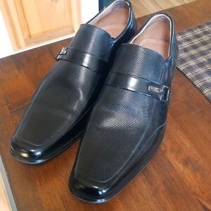 Stacy Adams Mens Leather Dress Shoe Loafer Slide on Mens 10.5 Leather Black